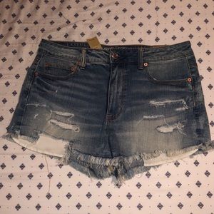 High waisted stretchy jean shorts